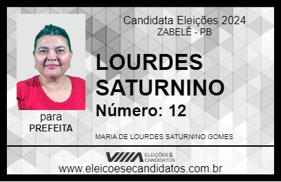 Candidato LOURDES SATURNINO 2024 - ZABELÊ - Eleições