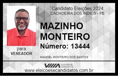 Candidato MAZINHO MONTEIRO 2024 - CACHOEIRA DOS ÍNDIOS - Eleições