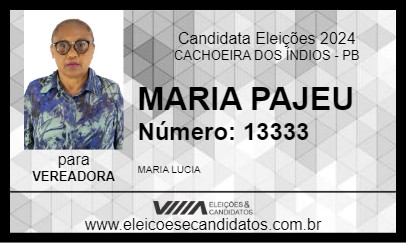 Candidato MARIA PAJEU 2024 - CACHOEIRA DOS ÍNDIOS - Eleições