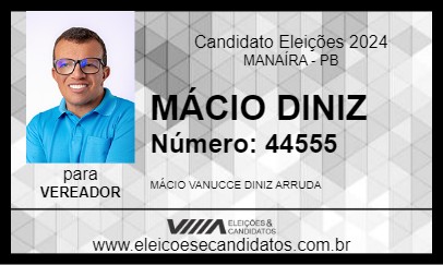 Candidato MÁCIO DINIZ 2024 - MANAÍRA - Eleições