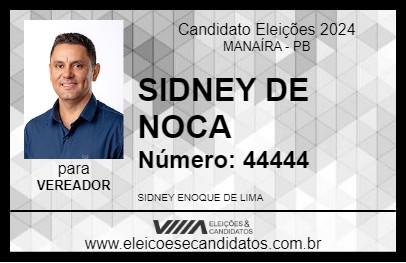 Candidato SIDNEY DE NOCA 2024 - MANAÍRA - Eleições