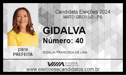 Candidato GIDALVA 2024 - MATO GROSSO - Eleições