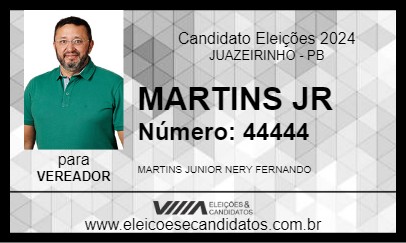 Candidato MARTINS JUNIOR 2024 - JUAZEIRINHO - Eleições