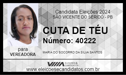 Candidato CUTA DE TÉU 2024 - SÃO VICENTE DO SERIDÓ - Eleições