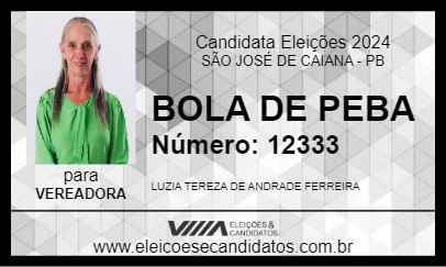 Candidato BOLA DE PEBA 2024 - SÃO JOSÉ DE CAIANA - Eleições