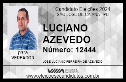 Candidato LUCIANO AZEVEDO 2024 - SÃO JOSÉ DE CAIANA - Eleições