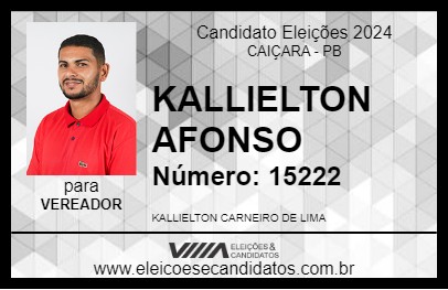 Candidato KALLIELTON AFONSO 2024 - CAIÇARA - Eleições