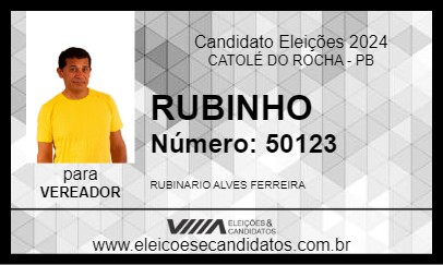 Candidato RUBINHO 2024 - CATOLÉ DO ROCHA - Eleições