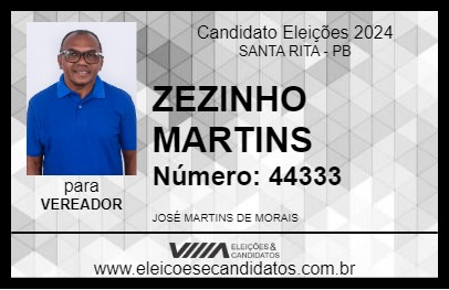 Candidato ZEZINHO MARTINS 2024 - SANTA RITA - Eleições