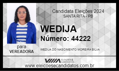 Candidato WEDIJA 2024 - SANTA RITA - Eleições