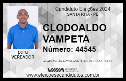 Candidato CLODOALDO VAMPETA 2024 - SANTA RITA - Eleições