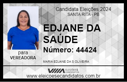 Candidato EDJANE DA SAÚDE 2024 - SANTA RITA - Eleições