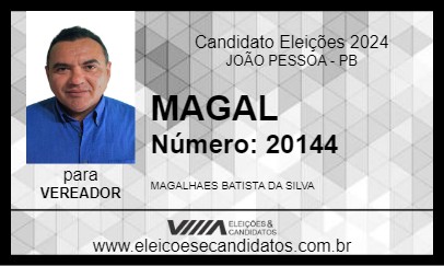 Candidato MAGAL 2024 - JOÃO PESSOA - Eleições