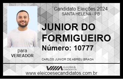 Candidato JUNIOR DO FORMIGUEIRO 2024 - SANTA HELENA - Eleições