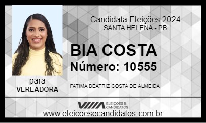 Candidato BIA COSTA 2024 - SANTA HELENA - Eleições