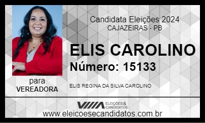 Candidato ELIS CAROLINO 2024 - CAJAZEIRAS - Eleições