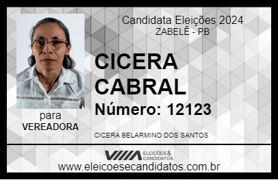 Candidato CICERA CABRAL 2024 - ZABELÊ - Eleições