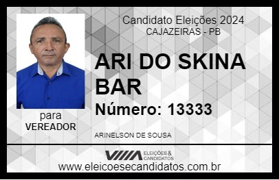 Candidato ARI DO SKINA BAR 2024 - CAJAZEIRAS - Eleições