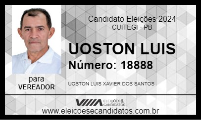 Candidato UOSTON LUIS 2024 - CUITEGI - Eleições