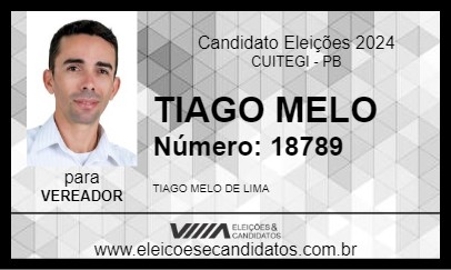 Candidato TIAGO MELO 2024 - CUITEGI - Eleições