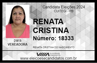 Candidato RENATA CRISTINA 2024 - CUITEGI - Eleições