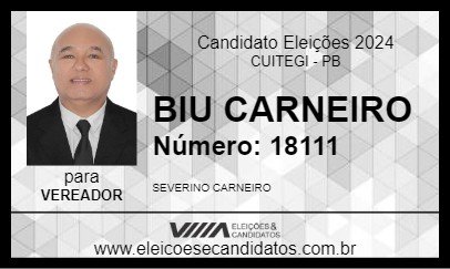 Candidato BIU CARNEIRO 2024 - CUITEGI - Eleições