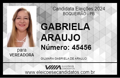 Candidato GABRIELA ARAUJO 2024 - BOQUEIRÃO - Eleições