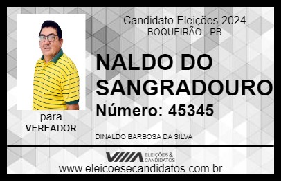 Candidato NALDO DO SANGRADOURO 2024 - BOQUEIRÃO - Eleições