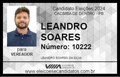 Candidato LEANDRO SOARES 2024 - CACIMBA DE DENTRO - Eleições