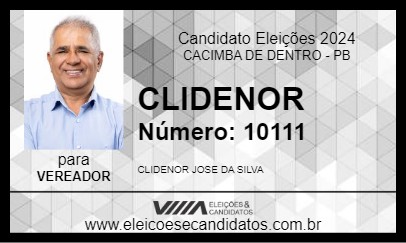 Candidato CLIDENOR 2024 - CACIMBA DE DENTRO - Eleições