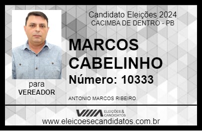 Candidato MARCOS CABELINHO 2024 - CACIMBA DE DENTRO - Eleições