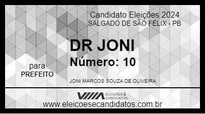 Candidato DR JONI 2024 - SALGADO DE SÃO FÉLIX - Eleições