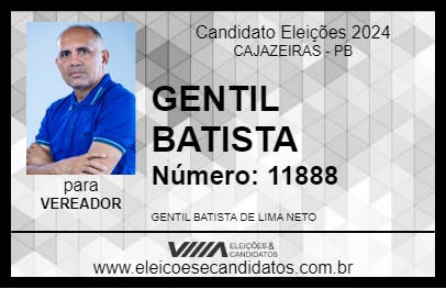 Candidato GENTIL BATISTA 2024 - CAJAZEIRAS - Eleições