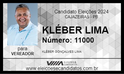 Candidato KLÉBER LIMA 2024 - CAJAZEIRAS - Eleições