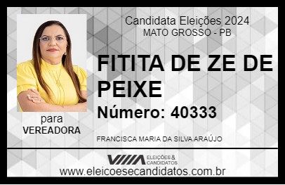 Candidato FITITA DE ZE DE PEIXE 2024 - MATO GROSSO - Eleições