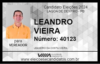 Candidato LEANDRO VIEIRA 2024 - LAGOA DE DENTRO - Eleições