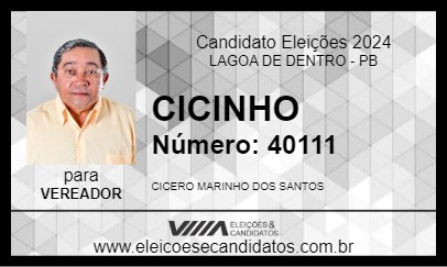 Candidato CICINHO 2024 - LAGOA DE DENTRO - Eleições