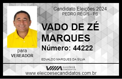 Candidato VADO DE ZÉ MARQUES 2024 - PEDRO RÉGIS - Eleições