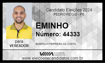 Candidato EMINHO 2024 - PEDRO RÉGIS - Eleições