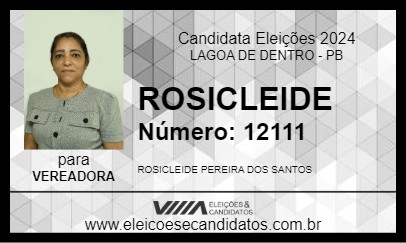 Candidato ROSICLEIDE 2024 - LAGOA DE DENTRO - Eleições