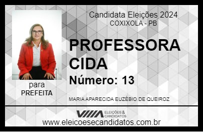 Candidato PROFESSORA CIDA 2024 - COXIXOLA - Eleições