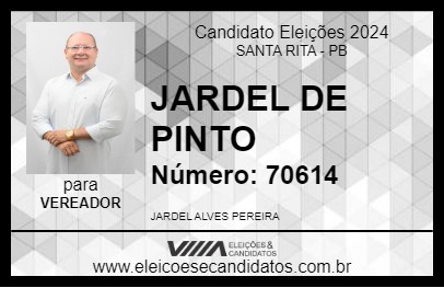 Candidato JARDEL DE PINTO 2024 - SANTA RITA - Eleições