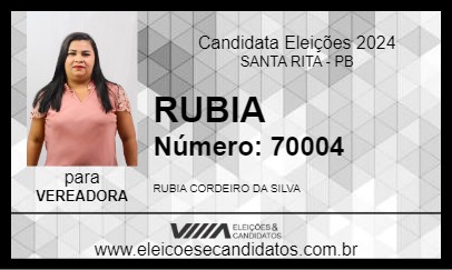 Candidato RUBIA 2024 - SANTA RITA - Eleições