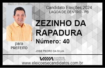 Candidato ZEZINHO DA RAPADURA 2024 - LAGOA DE DENTRO - Eleições