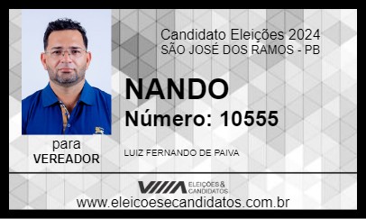 Candidato NANDO 2024 - SÃO JOSÉ DOS RAMOS - Eleições