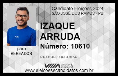 Candidato IZAQUE ARRUDA 2024 - SÃO JOSÉ DOS RAMOS - Eleições