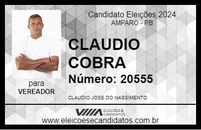 Candidato CLAUDIO COBRA 2024 - AMPARO - Eleições