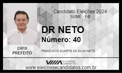 Candidato DR NETO 2024 - SUMÉ - Eleições