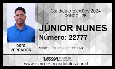 Candidato JÚNIOR NUNES 2024 - CONGO - Eleições