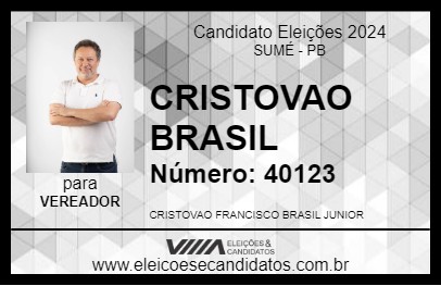 Candidato CRISTOVAO BRASIL 2024 - SUMÉ - Eleições